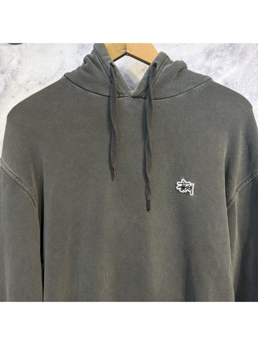 Stussy Sweatshirt Faded Gray Streetwear Skate Hoodie Mens Large